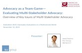 Advocacy as a Team Game -- Evaluating Multi-Stakeholder Advocacy: Overview of Key Issues of Multi-Stakeholder Advocacy