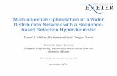 Multi-objective Optimisation of a Water Distribution Network with a Sequence-based Selection Hyper-heuristics