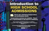 Introduction to HIGH SCHOOL ADMISSIONS