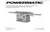Operating Instructions and Parts Manual 6-inch Woodworking Jointer