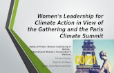 Women`s Leadership For Climate Action in View of the Gathering and the Paris Climate Summit