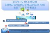 Steps to fix errors 0x80070001and 0×81000037 and Restore BKF files