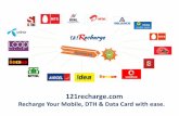 Online recharge mobile, dth and datacard for prepaid at 121 recharge