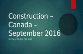 Construction Sector - Canada - September 2016