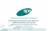 Presentation consumer protection one year on - reflections from the ...