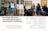 Van Gogh Museum 'wereldwijde primeur' met Breeam-certificaat