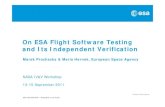 On ESA Flight Software Testing and Its Independent Verification