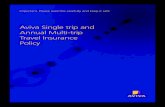 Aviva Single trip and Annual Multi-trip Travel Insurance Policy