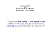 The name, naming the name and name of the name