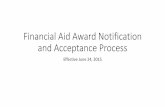 Financial Aid Award Notification and Acceptance Process