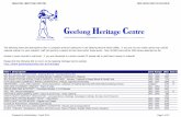 Geelong Heritage Centre GRS Archives Catalogue April 2014