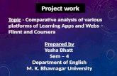 Comparative analysis of various platforms of Learning Apps and Webs – Flinnt and Coursera