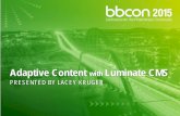 Adaptive Content for Luminate CMS bbCon 2015