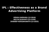 IPL : Effectiveness as a brand advertising platform