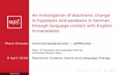 An investigation of diachronic change in hypotaxis and parataxis in German through language contact with English in translation