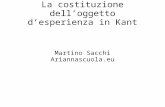 Kant e la costituzione di un oggetto di esperienza
