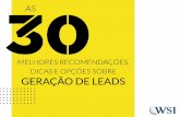 Ebook: As 30 melhores recomendações, dicas e opções sobre geração de leads