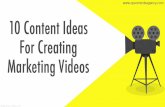 10 Content ideas for creating marketing videos to promote your business online