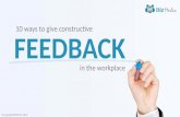10 ways to give constructive feedback in workplace