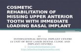 Cosmetic rehabilitation of missing upper anterior tooth with immediate loading basal implant