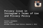 Privacy issue in Instagram's Terms of Use and Privacy Policy