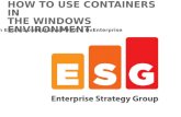How to Use Containers in the Windows Environment