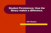 Student Persistence: How the library makes a difference.