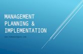 Management planning & implementation