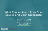What Can We Learn from Open Source and Open Standards