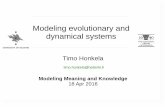 Timo Honkela: Modeling evolution and dynamical systems