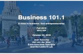 Business 101.1 class 6 NYU ITP