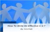 How to write an effective c.v