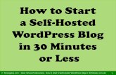 How to Start a Self-Hosted Blog in WordPress