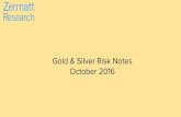 Zermatt Investors: Zermatt Research Gold & Silver October 2016