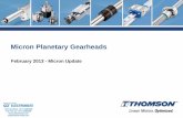 Thomson Micron Planetary Gearhead Presentation   2013