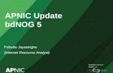 bdNOG5 - Apnic Update