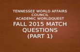 TNWAC WorldQuest Practice Questions Fall 2015 Part 1