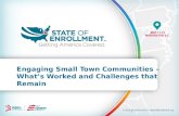 Engaging Small Town Communities - What's Worked and Challenges that Remain