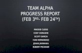 Team Alpha Progress Report Feb24