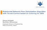 Distributed Network Flow Optimization Algorithm with Tie-set Control based on Coloring for SDN