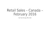 Retail sales – Canada – February 2016