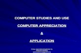 Computer Studies, Uses, Computer application and appreciation