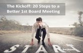 20 Steps to a Better 1st Board Meeting