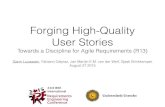 "Forging High Quality User Stories: Towards a Discipline for Agile Requirements" - Requirements Engineering 2015
