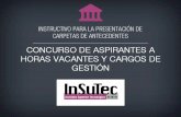 INSTRUCTIVO PARA LA PRESENTACIÓN DE CARPETAS DE ANTECEDENTES // IES Nº 9-019