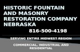 HISTORIC FOUNTAIN AND MASONRY RESTORATION NEBRASKA 816-500-4198