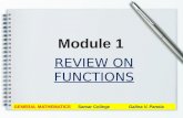 GENERAL MATHEMATICS Module 1: Review on Functions