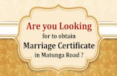 Apply Marriage Certificate online in Matunga Road, Mumbai. Matunga Road, Online Booking Office for Marriage Certificate