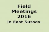 East Sussex field meetings 2016