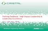 Training Feedback - High Impact Leadership & Leadership Excellence